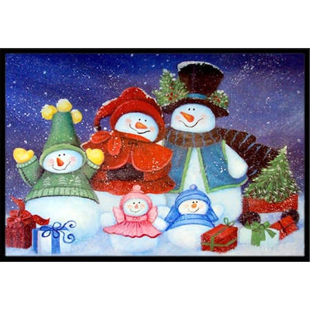 Carolines Treasures Merry Christmas From Us All Snowman Indoor and Outdoor Mat- 18 x 27 in. PJC1080MAT